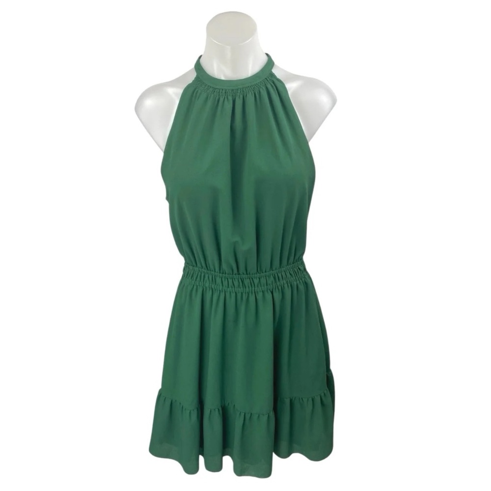 Aritzia Wilfred Fairy Romantic Keyhole Ruffle Tiered Kelly Green Dress Small